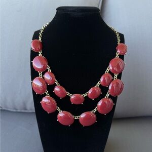 Elegant Gold and Red Statement Necklace